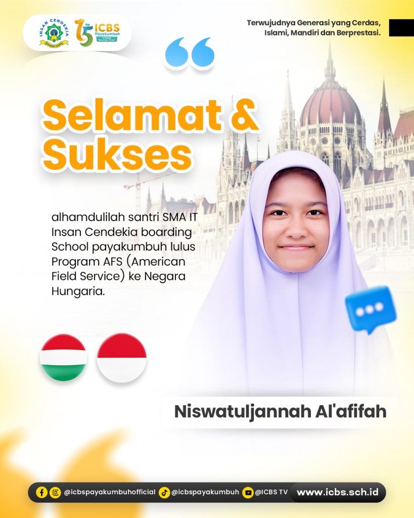 PRESTASI MENDUNIA: DARI ICBS MENUJU HUNGARIA!