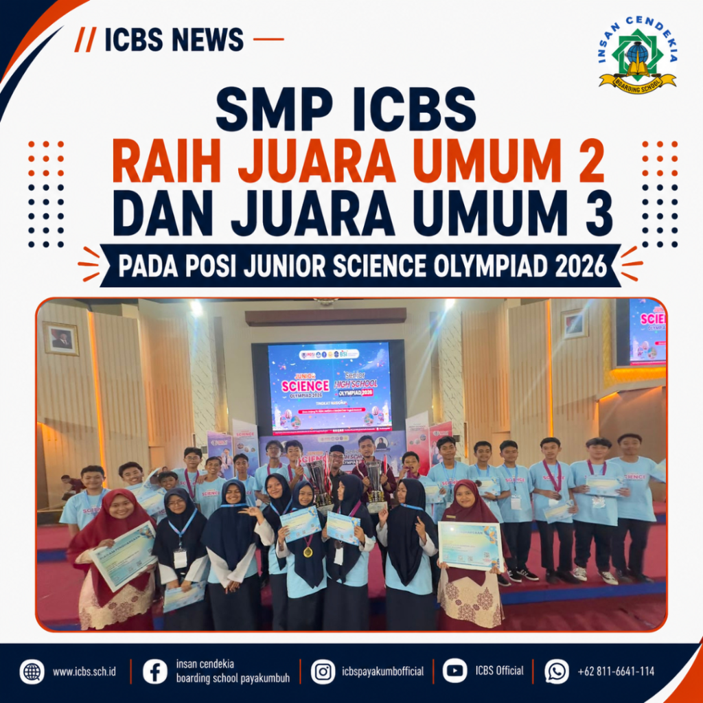 SMP ICBS Raih Juara Umum 2 dan Juara Umum 3 pada POSI Junior Science Olympiad 2026
