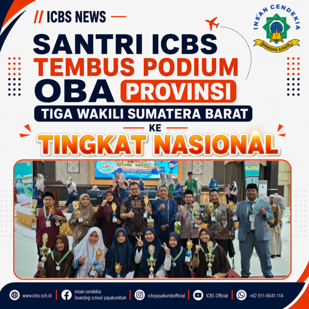 Santri ICBS Tembus Podium OBA Provinsi, Tiga Wakili Sumatera Barat ke Tingkat Nasional