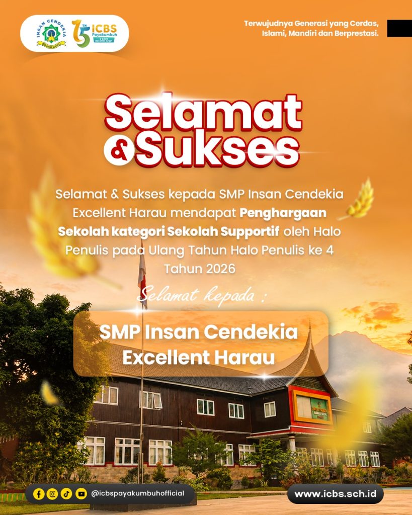 SMP Insan Cendekia Excellent Harau Raih Penghargaan Sekolah Supportif dari Halo Penulis